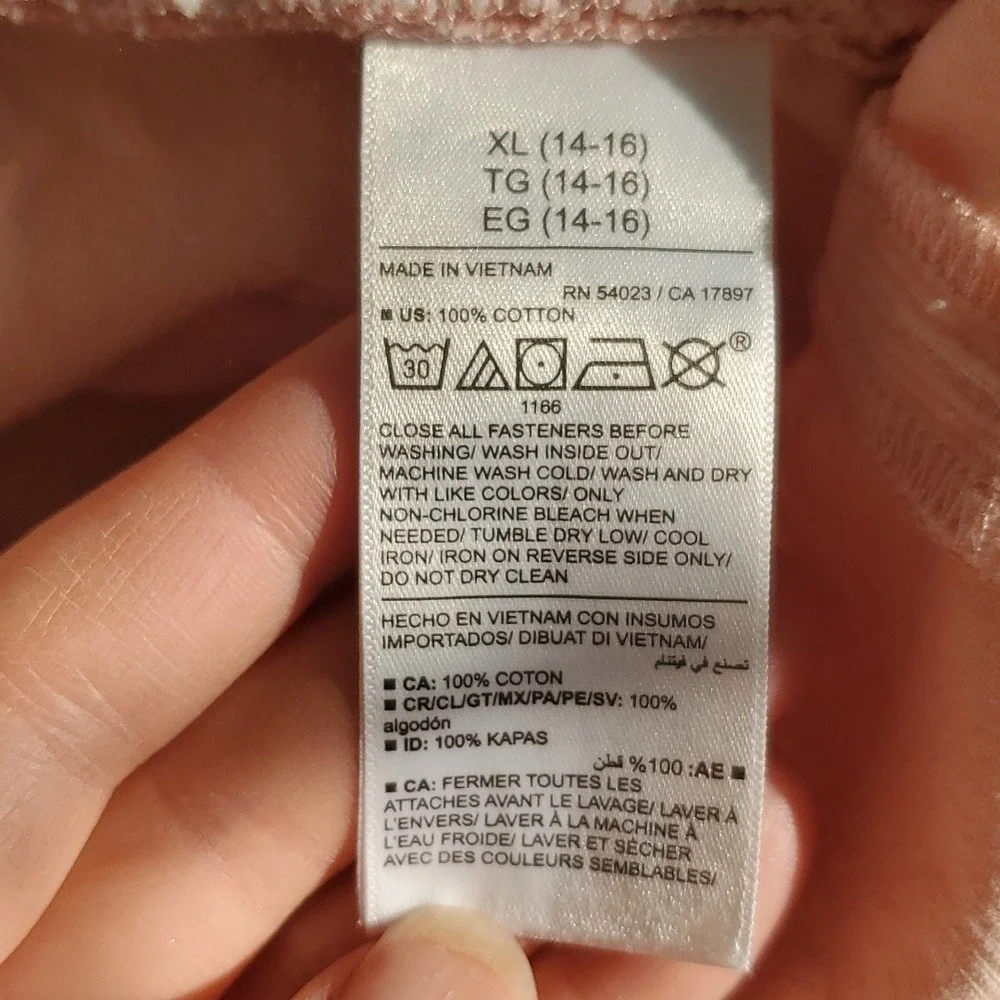 Old Navy Girls 14-16 Blush‎ Pink Corduroy Skirt